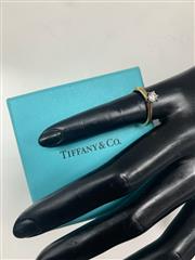 Tiffany & Co. Lady's Diamond Solitaire Ring .25 CT. 18K 2 Tone Gold 1.5dwt